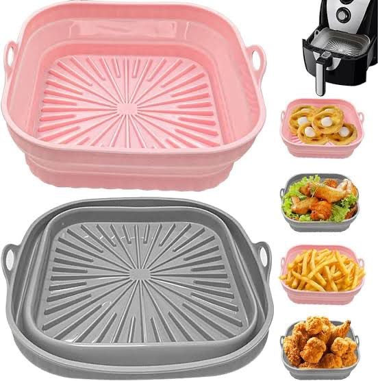 COLLAPSIBLE SILICONE AIR FRYER SQUARE TRAY