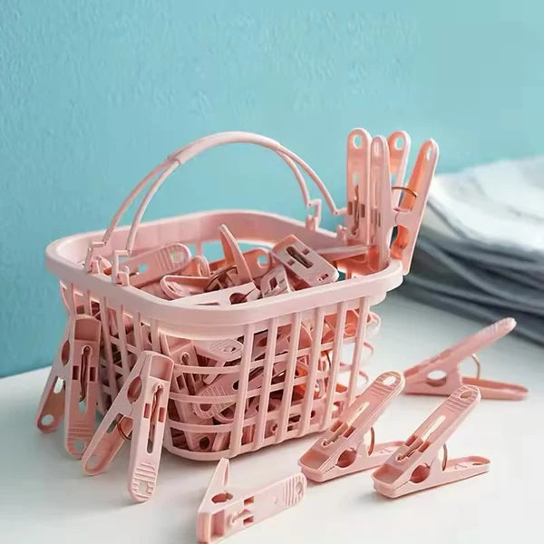 Cloth Hanging clips 25 Pcs With basket