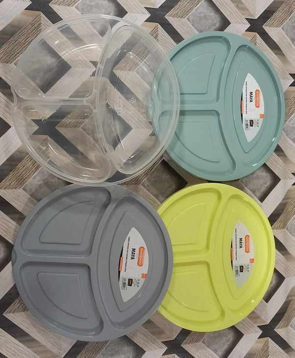 Three Divided Big Round Storage Box