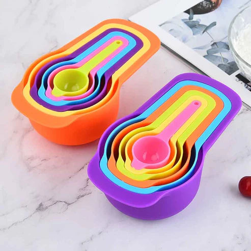 6 Pieces Measuring Spoons Cups With Scale