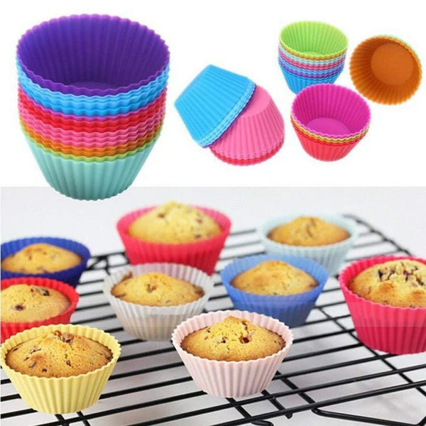 10 Pcs Reusable Silicone Cupcake Moulds