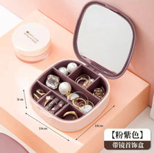 Portable Mini Jewelry Organizer Box With Mirror