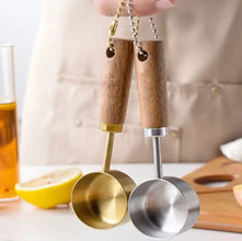 Hangable Measuring Spoon with Wood Handle