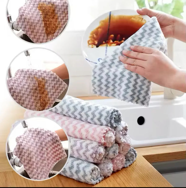 Pack Of 4 Superfine Fiber Kitchen Dishwashing Cloth