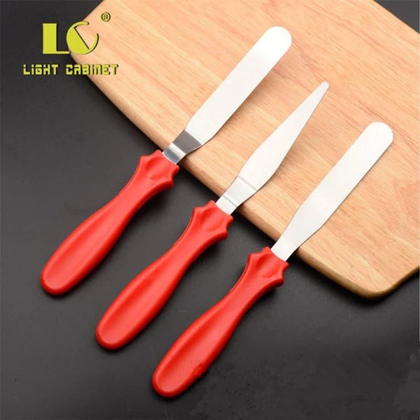 3Pcs Stainless Steel Cake Cream Spatula Set