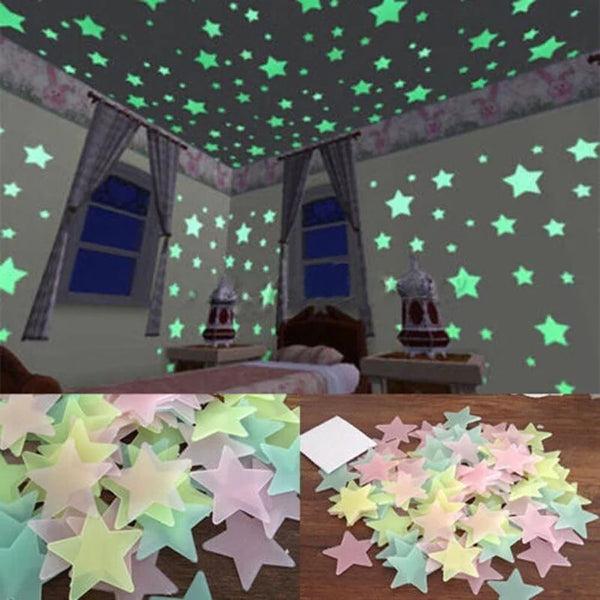 Pack of 100 - 3D Glowing Stars