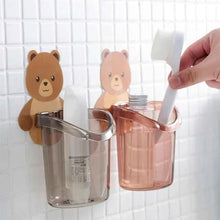 Bear Toothbrush Holder Cup Wall Mounted