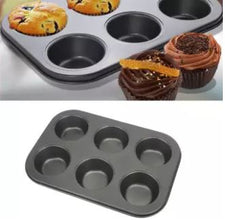 Non Stick 6 Cups Muffin Pan & Backing Cup Cake Tray