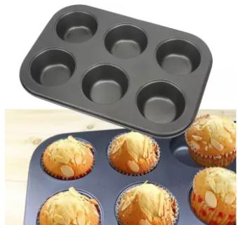 Non Stick 6 Cups Muffin Pan & Backing Cup Cake Tray