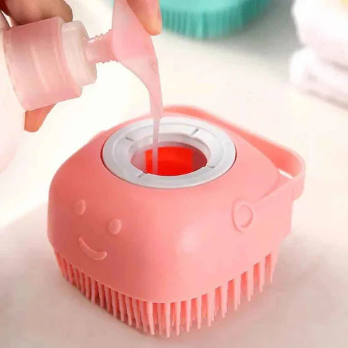 Silicone Soft Bath Body Brush With Shampoo Dispenser