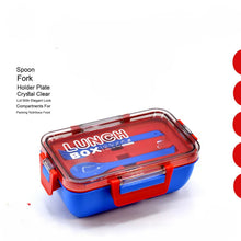 2 Portion School Lunch Box With Spoon & Fork