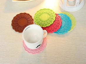 6pcs Semi-Transparent Candy Color Cup Mat