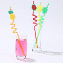 4pcs/pack Fruit Cartoon Party Decoration Straw