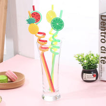 4pcs/pack Fruit Cartoon Party Decoration Straw