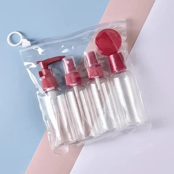 Pack Of 5pcs Travel Dispenser Bottle Pouch Set